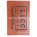 concise style debossed words fill color change color pu leather label